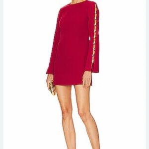 Simkhai Joisian Red Mini Dress with Gold Accents